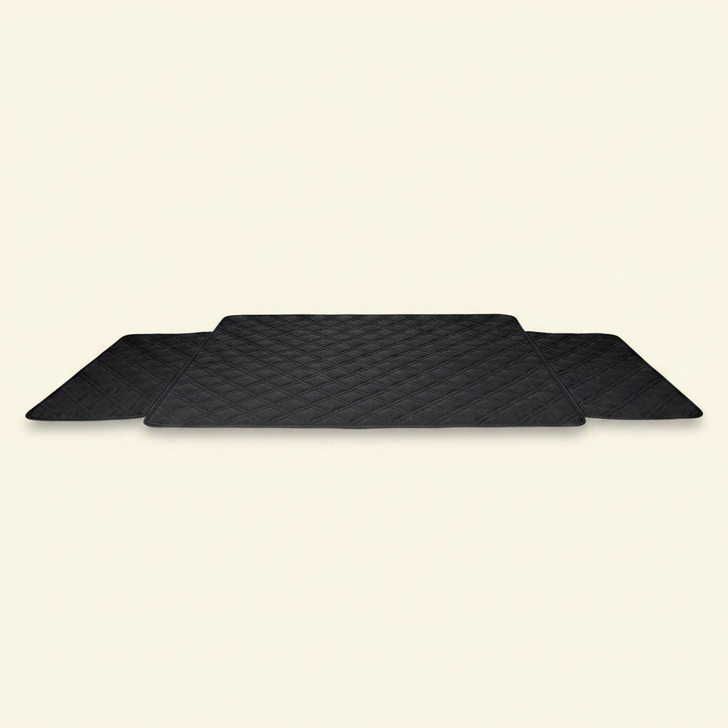 Bulldogology SUV Cargo Liner for Dogs 55"X82" Heavy Duty Pet Trunk Cargo Cover Area - Trunk Cover Car Protector for Dogs Waterproof Nonslip Mat - Dog Cargo Liner Suvs Vans Cars (Large, Black)