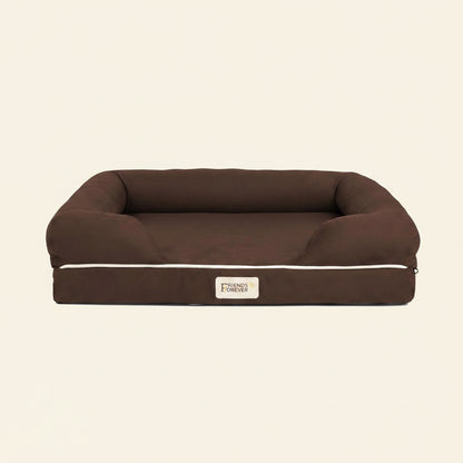Orthopedic Dog Bed, Memory Foam Pet Sofa, Calming Dog Couch, Water Resistant Pet Bed, Washable Cover, Non-Slip Bottom, Chester, Cocoa Brown, 25" X 20" X 5.5"