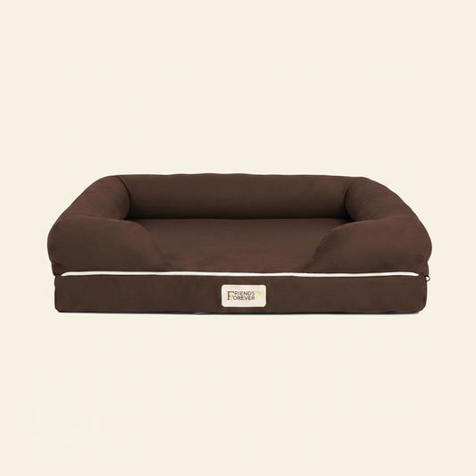Orthopedic Dog Bed, Memory Foam Pet Sofa, Calming Dog Couch, Water Resistant Pet Bed, Washable Cover, Non-Slip Bottom, Chester, Cocoa Brown, 25" X 20" X 5.5"