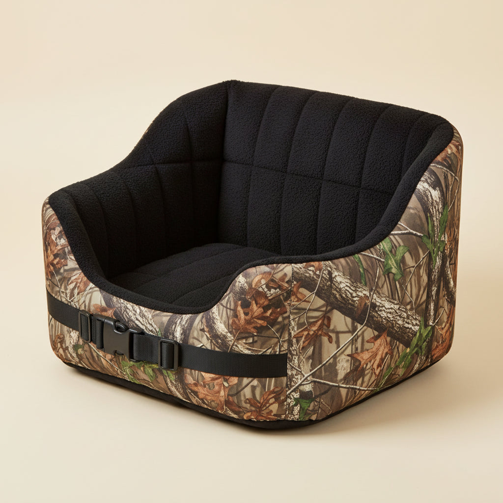 Bucket Booster Dog Car Seat, Sturdy Cat or Dog Booster Seats - Large Realtree Edge