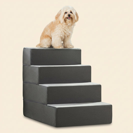 Zinus 4 Step Easy Pet Stairs/Pet Ramp/Pet Ladder/Grey, X-Large