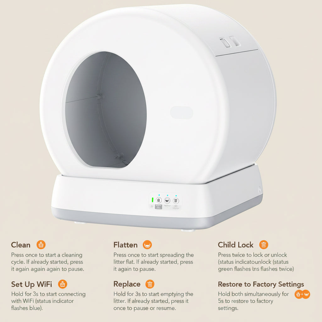 Self-Cleaning Cat Litter Box, Automatic Cat Litter Box with APP Control, Safety Sensors, Odor Isolation & Health Monitoring
