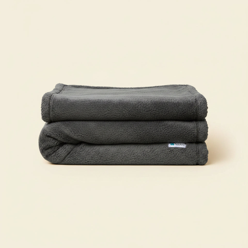 Waterproof Dog Blanket for Large Dog Pet, 90X90 Queen, Dark Grey | 460 GSM Sherpa Fleece Reversible, Pee Proof Cat Blanket, Furniture Protector Cover for Bed Sofa Kennel, Washable, Queen Size
