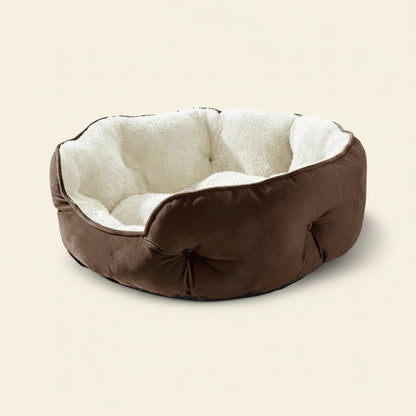 Small Dog Bed for Small Dogs, Cat Beds for Indoor Cats, Pet Bed for Puppy and Kitty, Extra Soft & Machine Washable with Anti-Slip & Water-Resistant Oxford Bottom, Brown, 20 Inches