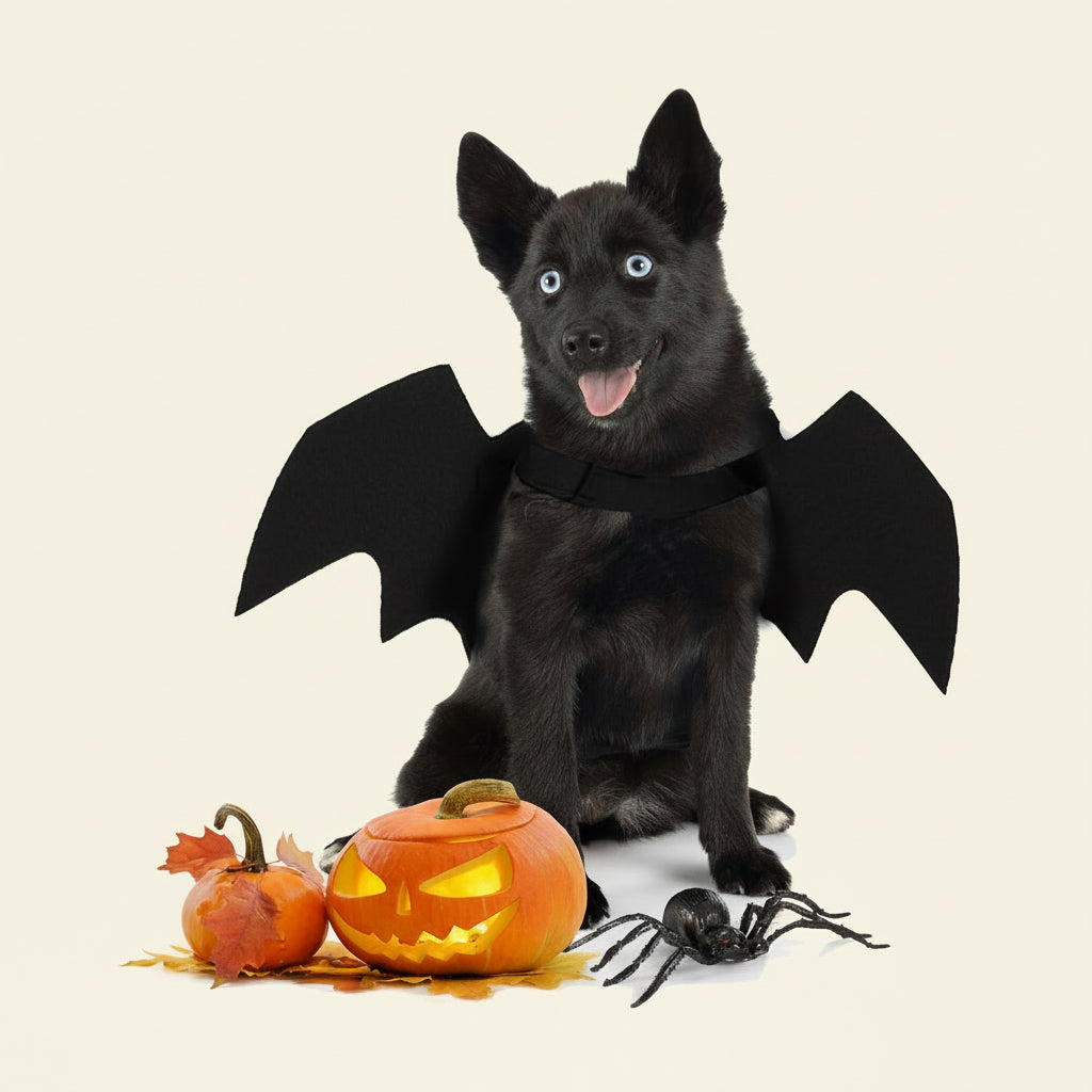 Dog Bat Wings, Halloween Dog Bat Costume Pet Cosplay for Dogs and Cats (Black, Small)