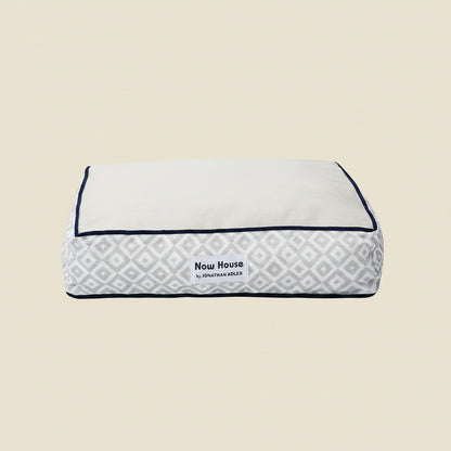 Jonathan Adler Now House for Pets Grey Diamond Cushion Dog Bed, Small Dog Bed, Machine Washable, Cotton/Poly Blend, 17X22X5 Inches