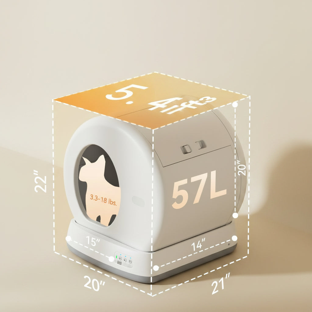 Self-Cleaning Cat Litter Box, Automatic Cat Litter Box with APP Control, Safety Sensors, Odor Isolation & Health Monitoring