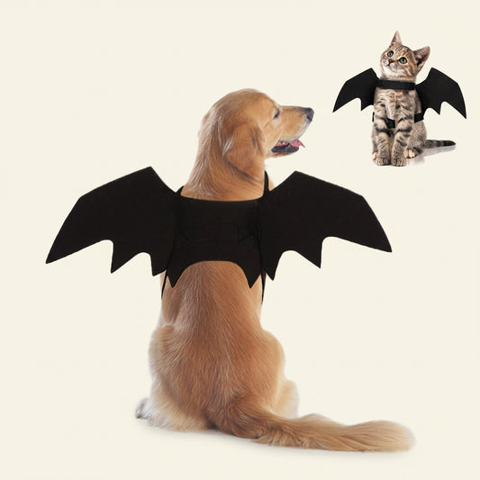 Dog Bat Wings, Halloween Dog Bat Costume Pet Cosplay for Dogs and Cats (Black, Small)
