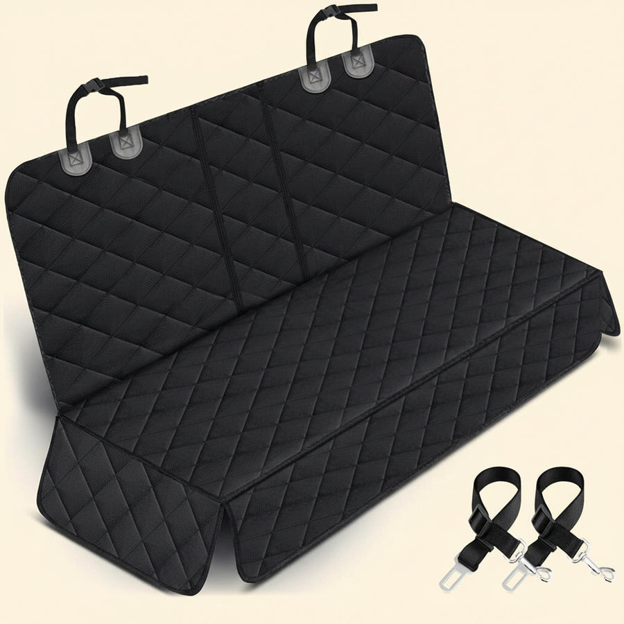 Dog Car Seat Cover, Back Seat Cover for Dogs Pet Car Seat Protector | Waterproof Rear Seat Cover Durable Car Seat Cover, Fits Middle Armrest for Most Cars Suvs Trucks (53” Width)- Black