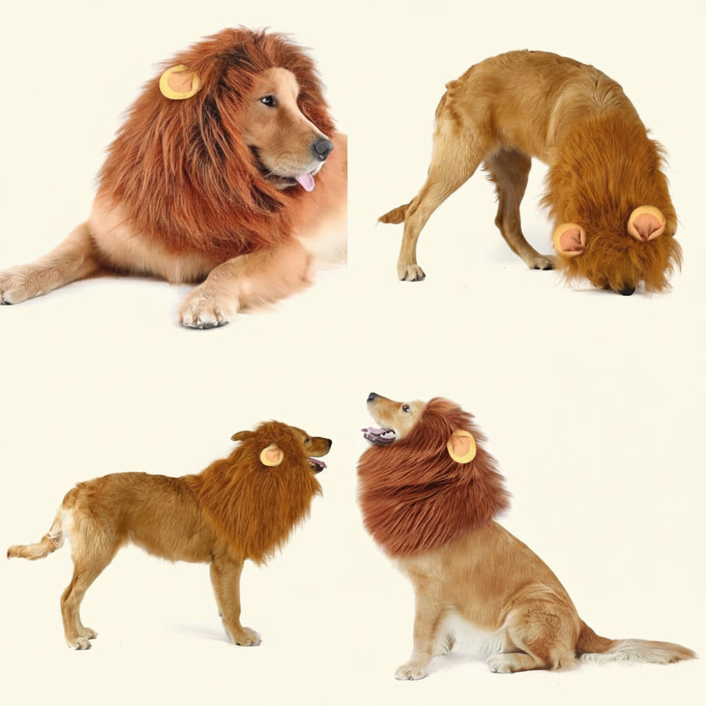 Halloween Realistic & Funny Lion Mane for Dog Costumes for Medium Large Dogs, Dog Halloween Costumes for Medium to Large Sized Dogs Lion Mane Wig for Dogs, Fits Neck Size 19"-29"