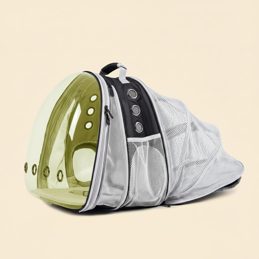 Dual Expandable Polarized Cat Backpack Carrier, Fit up to 20 Lbs, Expandable Front & Back Space Capsule Polarized Bubble Pet Carrier for Large Cat and Small Dog, Pet Carrying Hiking Traveling Backpack