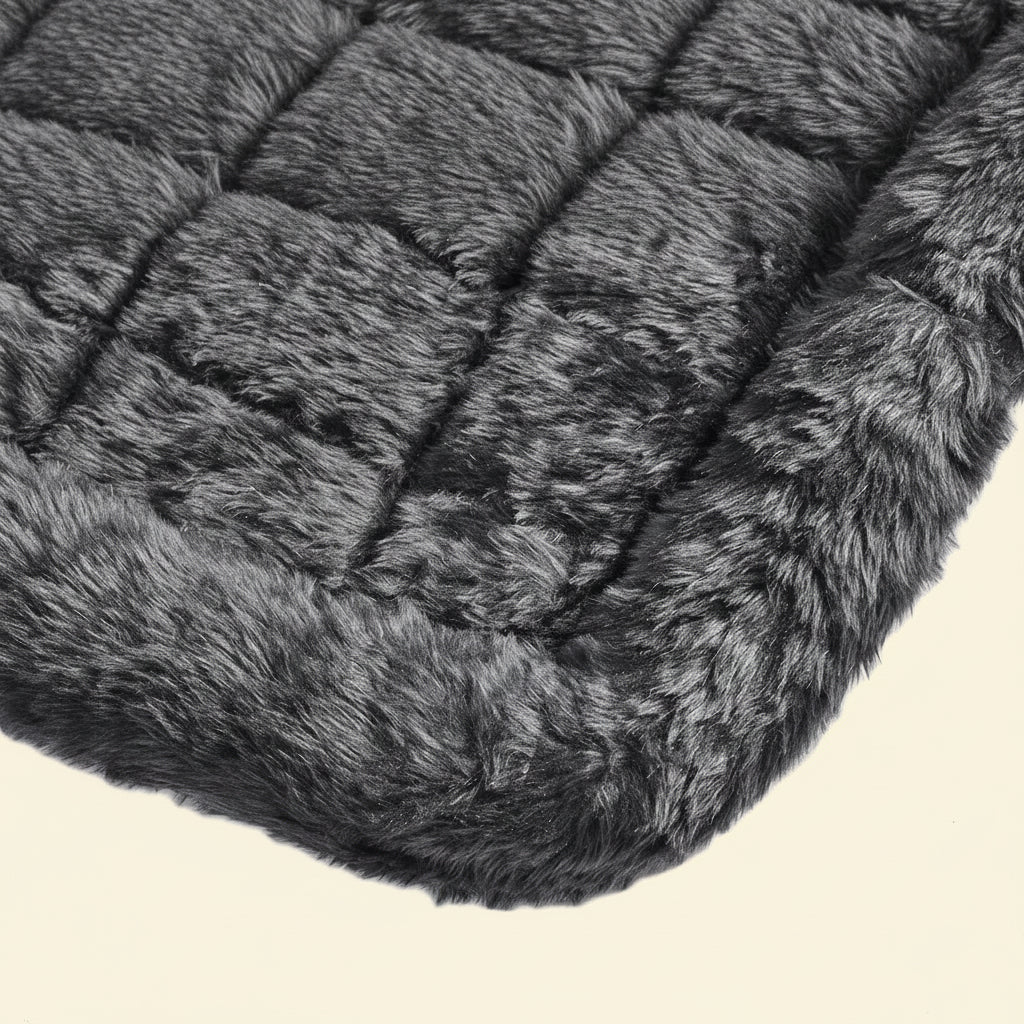 Midwest Homes for Pets Dog Bed - Gray Faux Fur Bolster, Ultra-Soft and Machine Washable, Fits 24-Inch Crates and Carriers, for Small Dogs and Cats