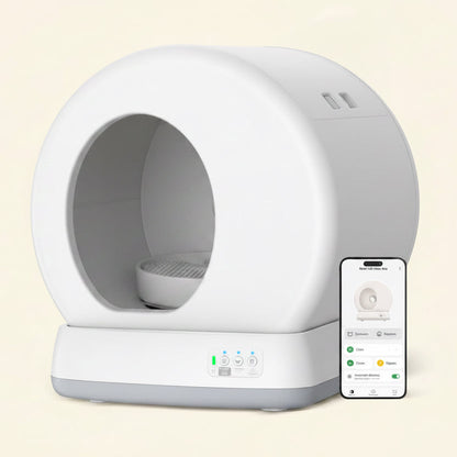 Self-Cleaning Cat Litter Box, Automatic Cat Litter Box with APP Control, Safety Sensors, Odor Isolation & Health Monitoring