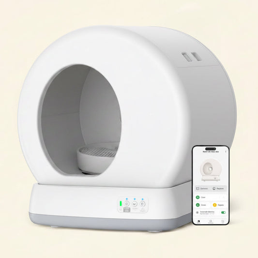 Self-Cleaning Cat Litter Box, Automatic Cat Litter Box with APP Control, Safety Sensors, Odor Isolation & Health Monitoring