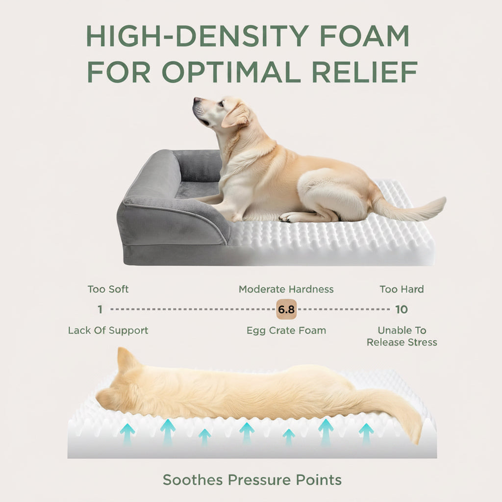 Bedsure Orthopedic Dog Bed Medium with Removable Washable Cover, 28" Grey | Classic Dog Couch Sofa Waterproof, Cozy Bolster Sides, Nonslip Bottom, Comfy Pet Bed for Puppies, Cats, Senior Dogs, Dog Gift