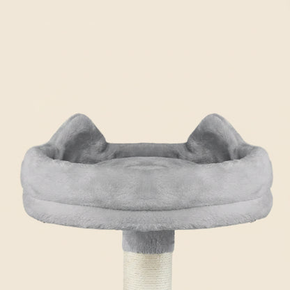 Yaheetech 62.5Inches Cat Tree Cat Tower Cat Condo with Platform & Hammock, Scratching Posts for Kittens Pet Play House with Plush Perch for Indoor Activity Relaxing, Light Gray