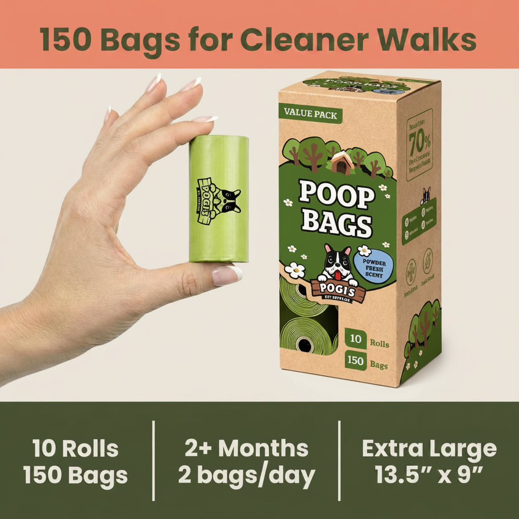 Pogi’S Dog Poop Bags – Leak-Proof & Extra Thick Pet Waste Bags (Fresh Scent, 10 Rolls, 150-Count)