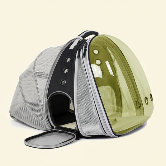 Dual Expandable Polarized Cat Backpack Carrier, Fit up to 20 Lbs, Expandable Front & Back Space Capsule Polarized Bubble Pet Carrier for Large Cat and Small Dog, Pet Carrying Hiking Traveling Backpack