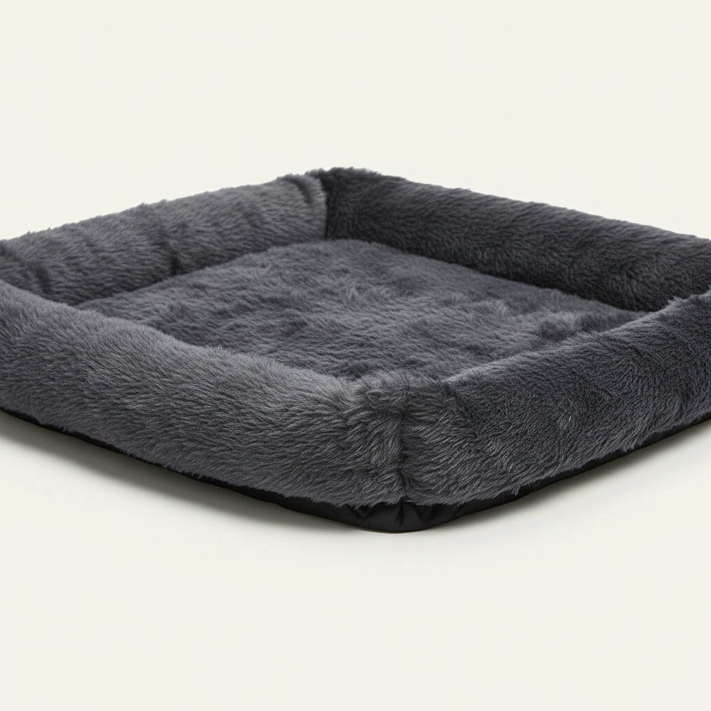 Midwest Homes for Pets Dog Bed - Gray Faux Fur Bolster, Ultra-Soft and Machine Washable, Fits 24-Inch Crates and Carriers, for Small Dogs and Cats