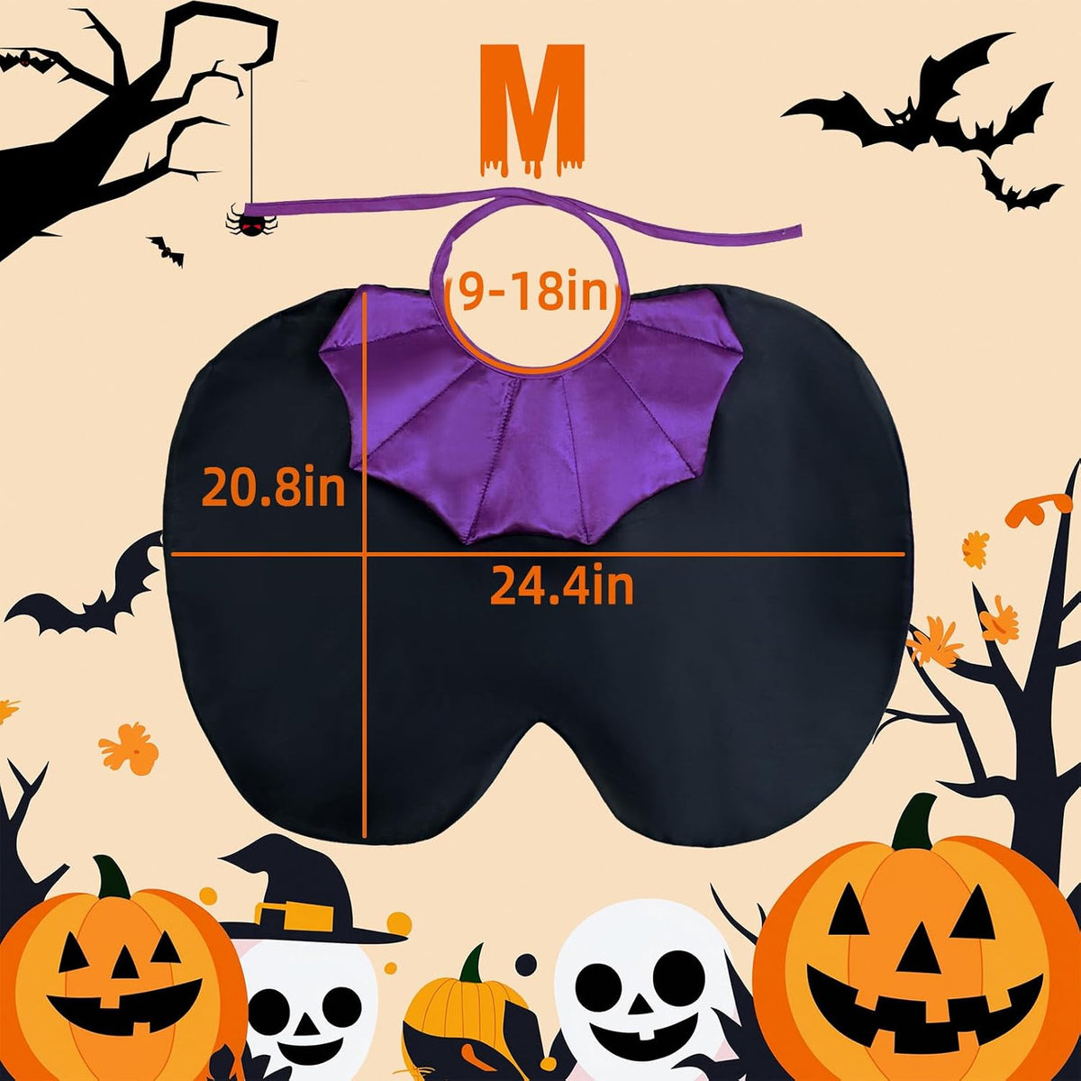 Vampire Cloak Dog Costumes for Medium Dogs, Devil Cape Dog Halloween Costume, Halloween Costumes for Medium Large Breed