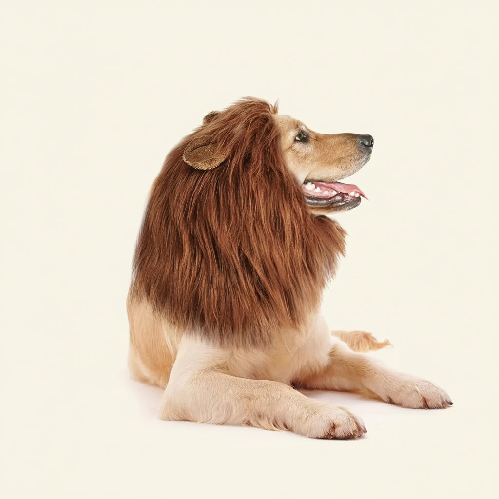 Cute Pet Dog Cosplay Clothes Lion Mane for Dog Costumes Realistic Lion Wig for Medium to Large Dogs with Ear Pet Accessories